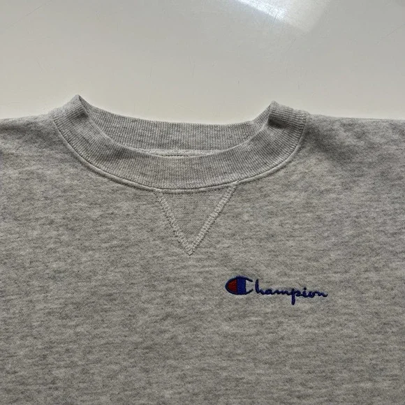 Vintage Champion Crewneck Grey Logo Mens Size Medium USA - Picture 2 of 10